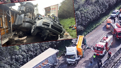 TEM Otoyolu'nda korkunç kaza! 2 TIR, tanker ve otomobil çarpıştı: Ölüler var