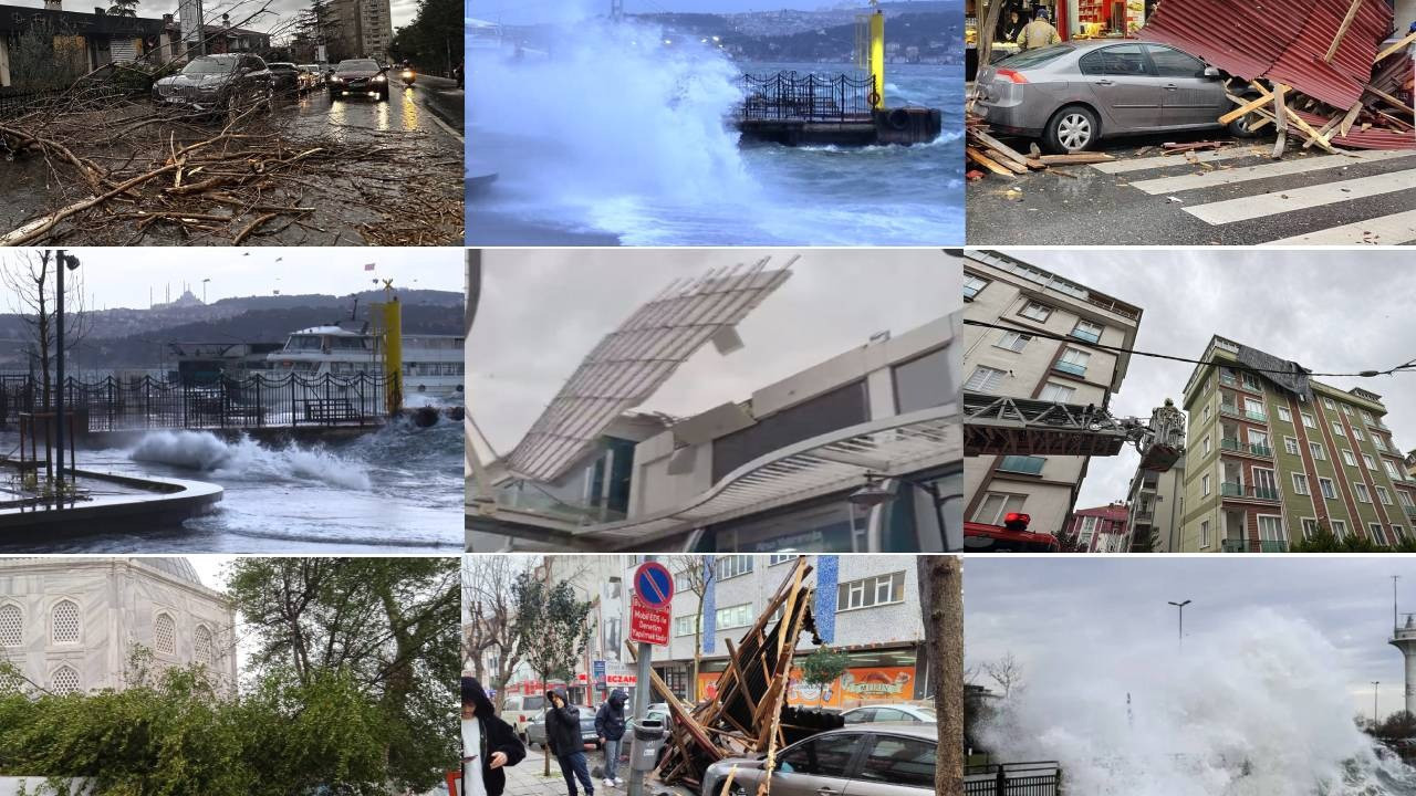 Fırtına İstanbul'u esir aldı: O saate dikkat! Ağaç…