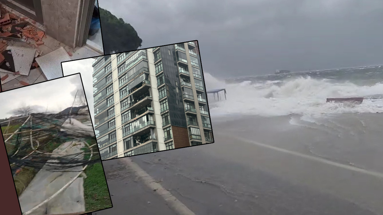 Fırtına ve kuvvetli yağış hayatı felç etti! Çatılar uçtu, balkonlar patladı, yollar sele döndü…