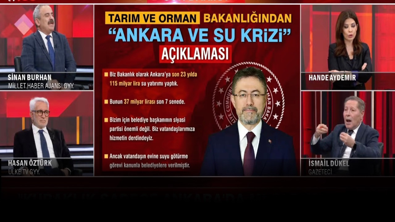 Ankara'daki su sorunuyla ilgili son durum ne? Tarım ve Orman Bakanı İbrahim Yumaklı’dan tv100’e özel açıklamalar