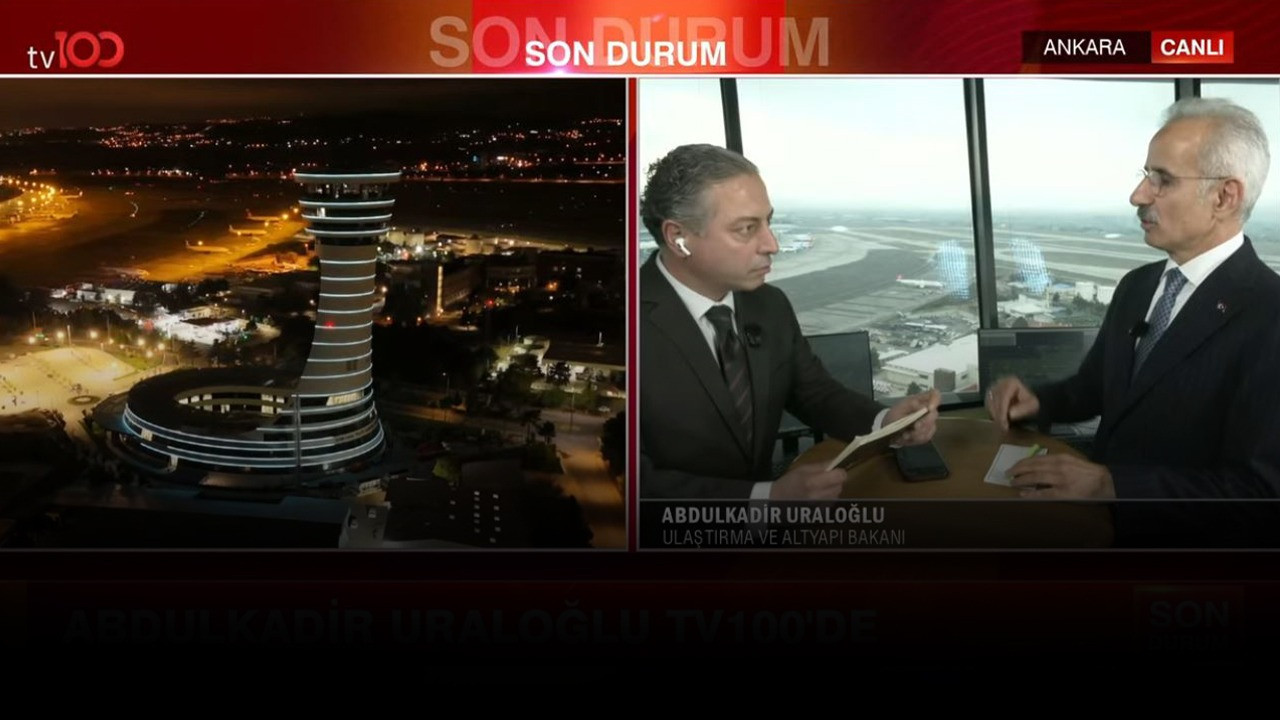 Ulaştırma Bakanı Uraloğlu'ndan tv100'de önemli açıklamalar: Esenboğa Havalimanı'na yeni pist ve kule ekleniyor