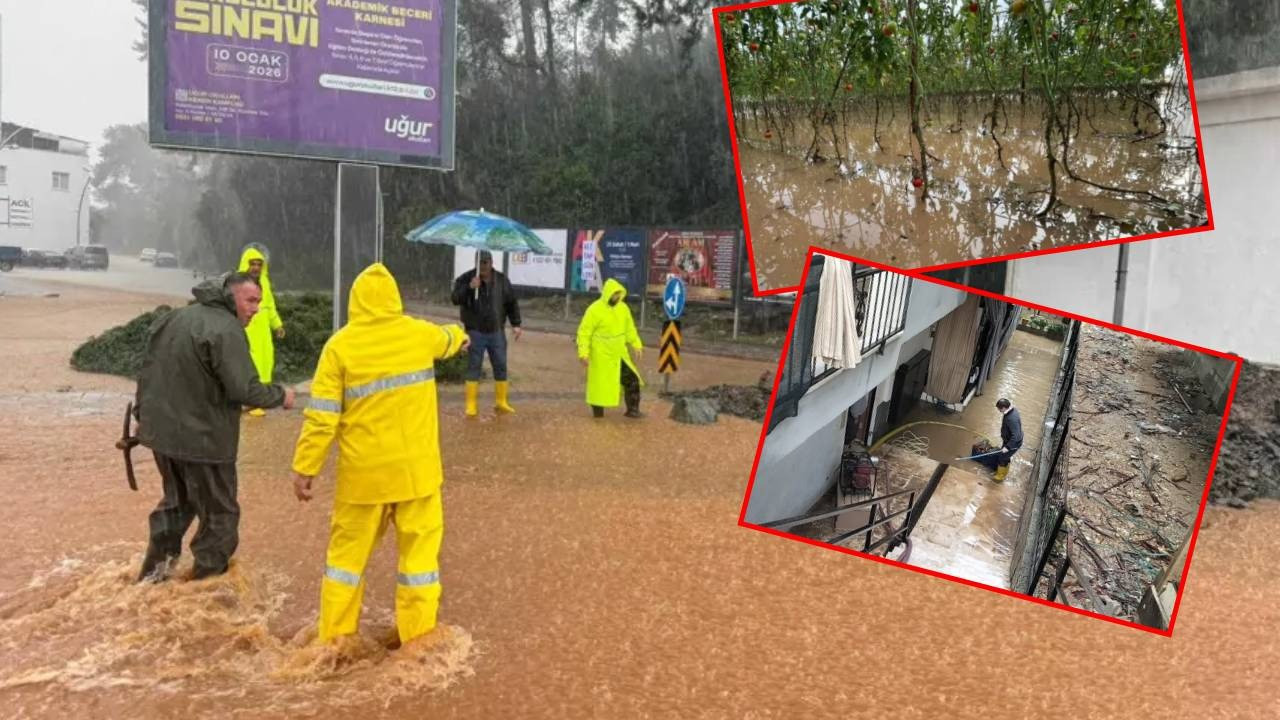 Antalya'da hayat felç oldu! Yollar göle döndü, seraları su bastı
