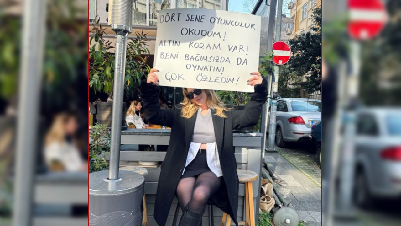 Ünlü oyuncu sokak ortasında iş istedi! Pankartı olay oldu