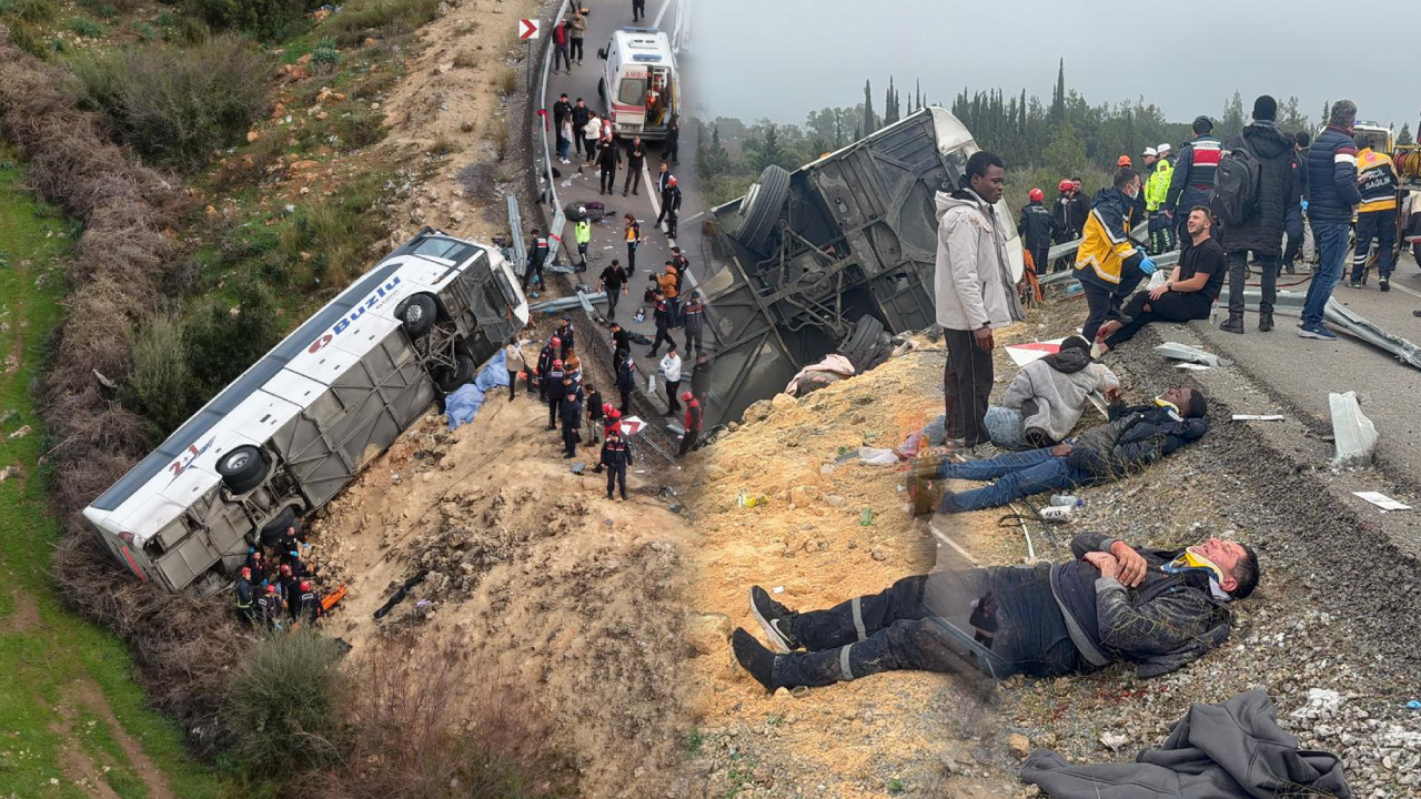 Katliam gibi kaza! Yolcu otobüsü devrildi, can pazarı yaşandı