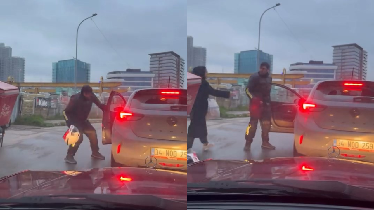 Trafik magandası sürücüye dehşeti yaşattı!