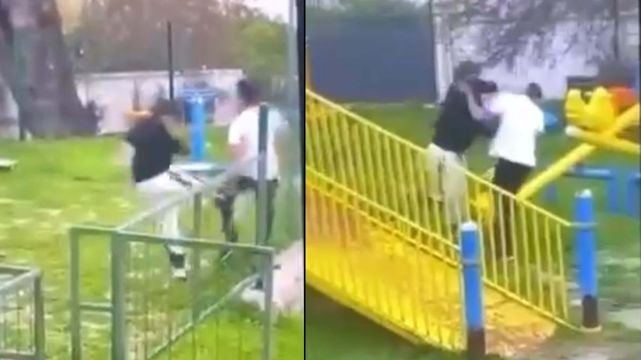 Akran dehşeti bitmiyor! Parkta korku dolu anlar