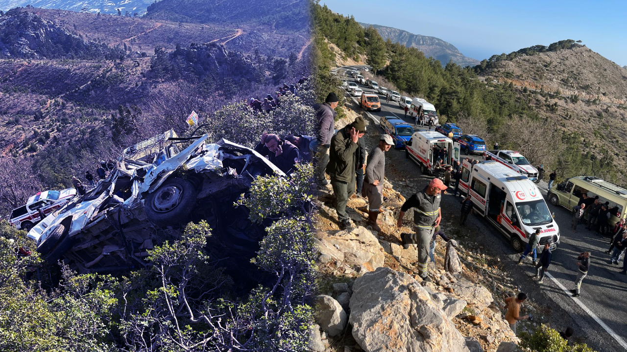 Katliam gibi kaza! İşçi servisi uçurumdan yuvarlandı: Çok sayıda ölü ve yaralı var