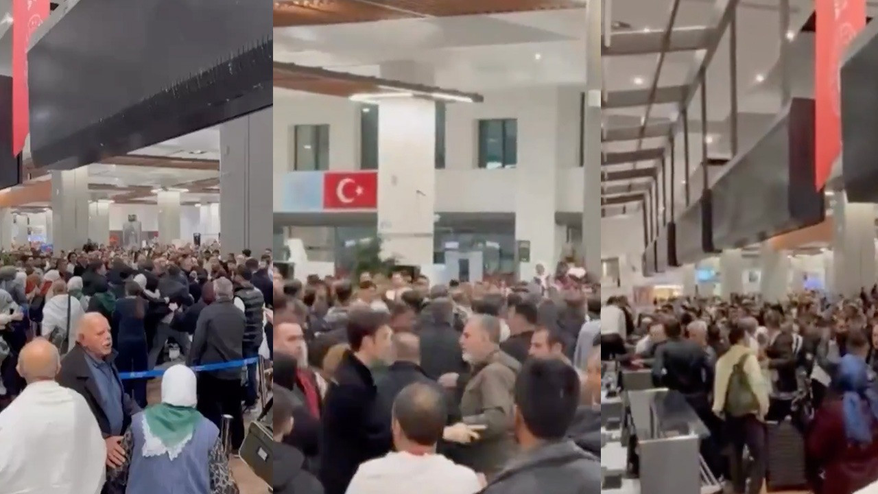 Gaziantep'te umre yolculuğu öncesi kavga! Havalimanı karıştı