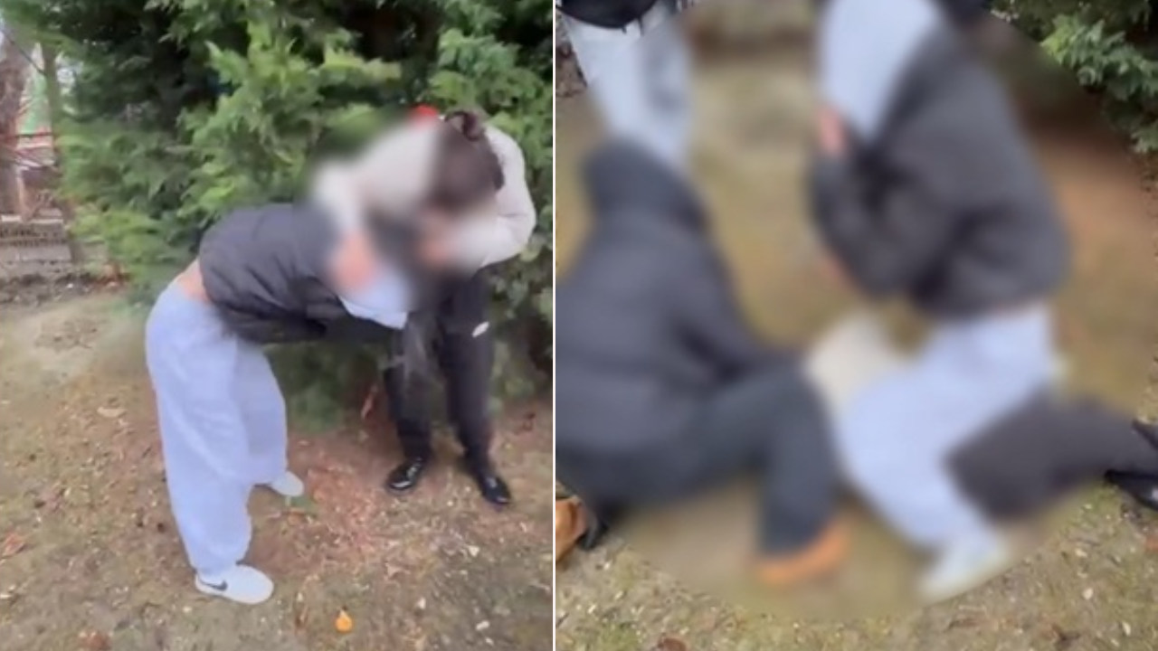 Tekme ve yumruklarla dehşet! Liseli kızı acımasızca darbettiler