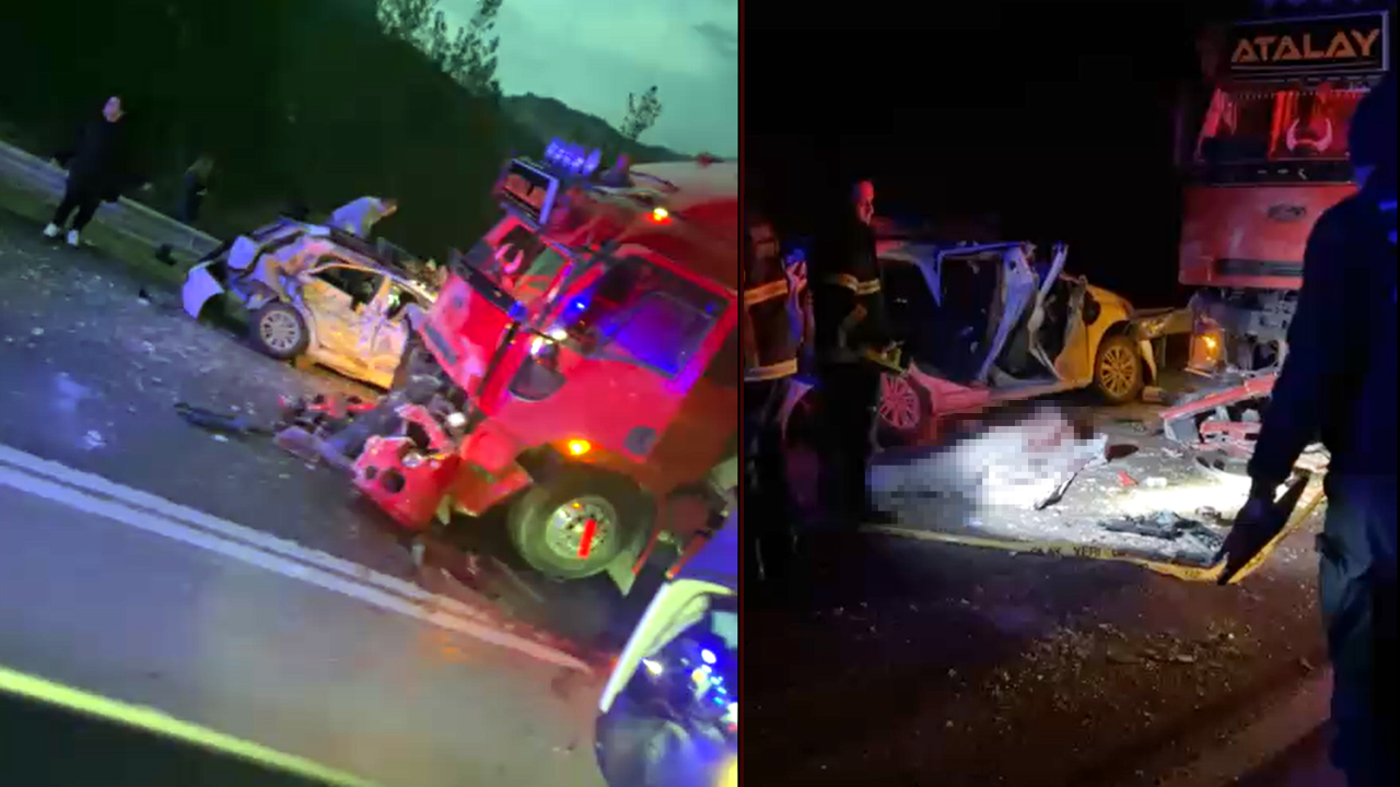 Korkunç kaza! Otomobil ile kamyon çarpıştı: Ölü ve yaralılar var