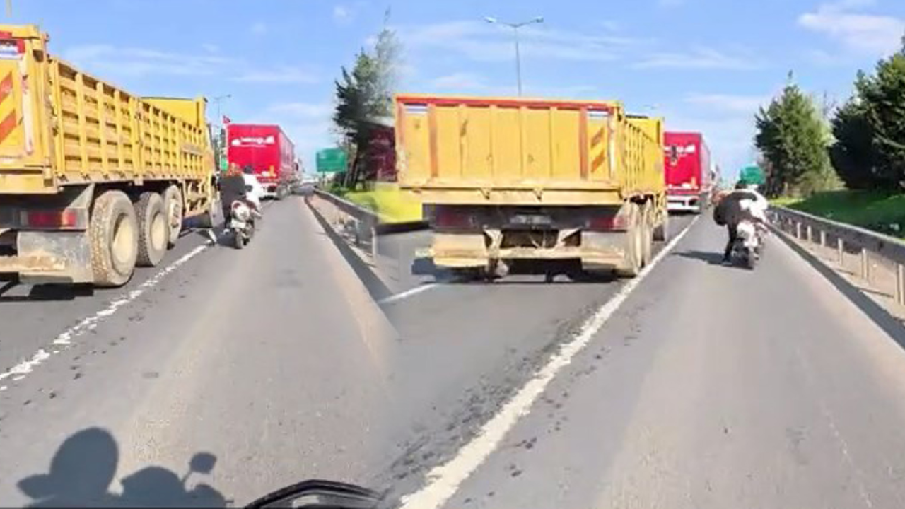 TEM’de Dehşet Anları: Motosikletteki kavgada faciadan dönüldü