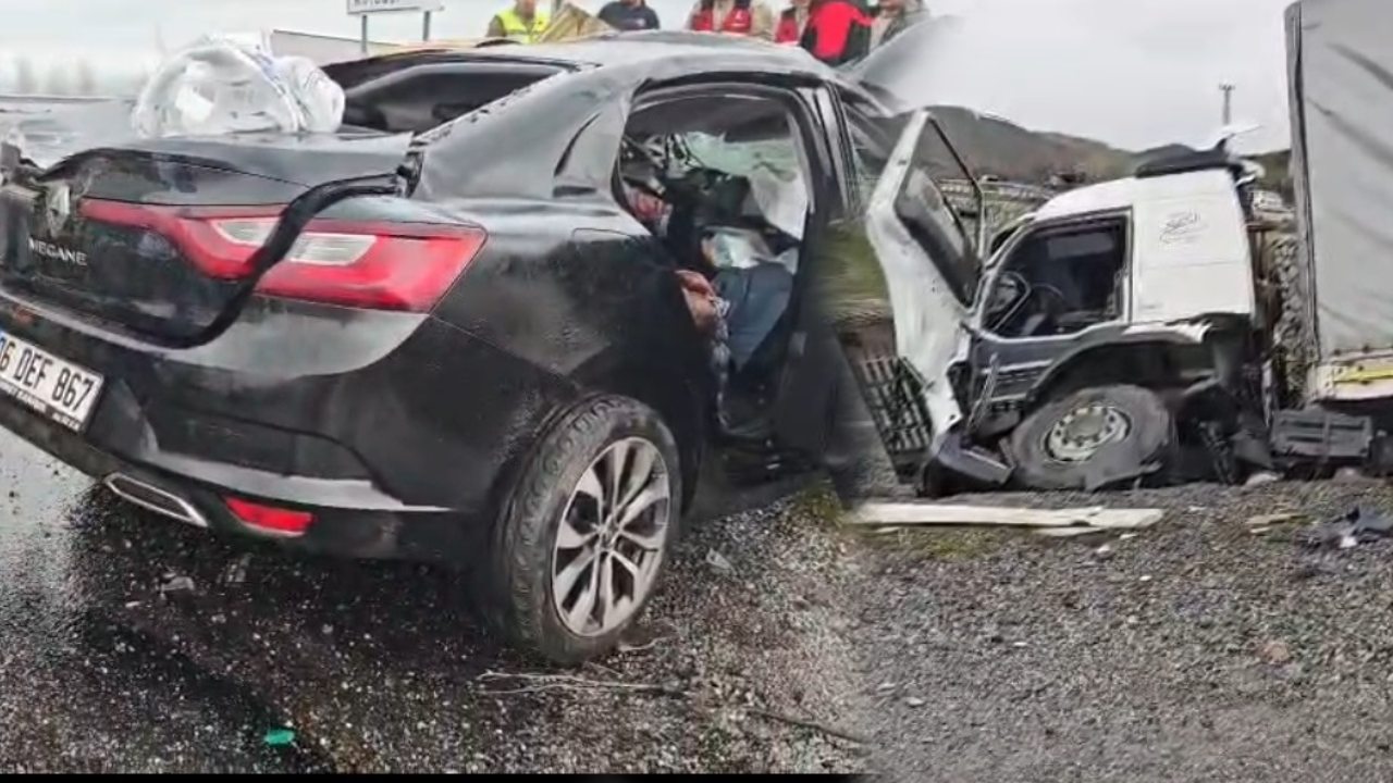 Korkunç kaza! TIR ile otomobil çarpıştı: Ölü ye yaralılar var