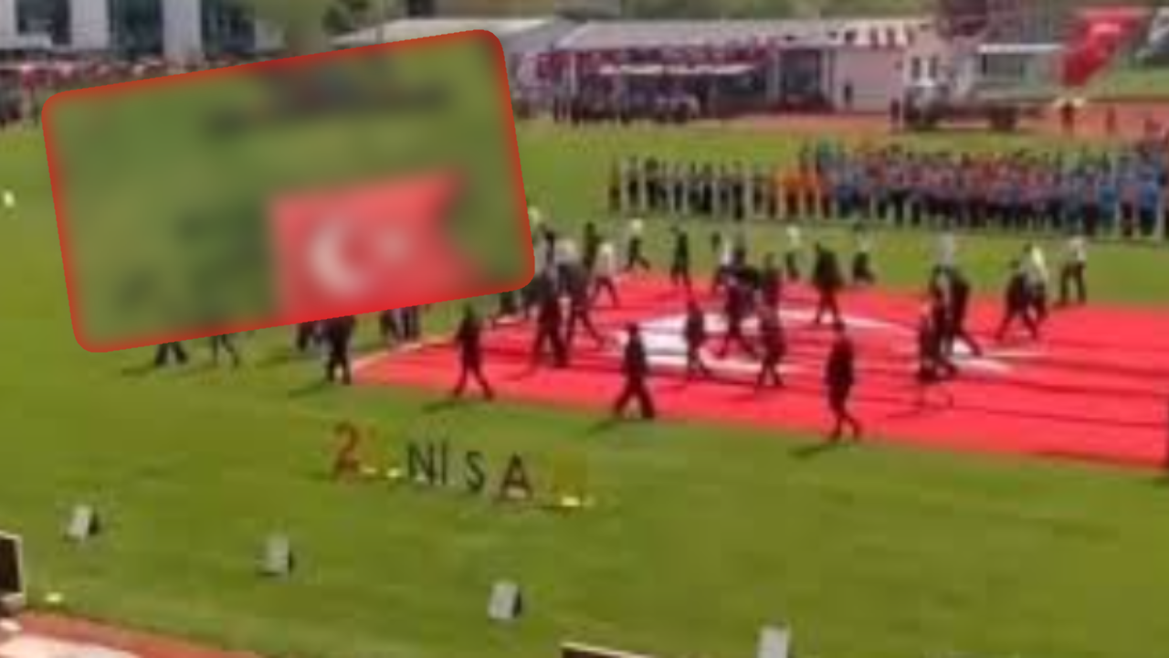 Görüntüler sosyal medyada infial yaratmıştı! Bayrak görüntüsünün aslı bakın ne çıktı?