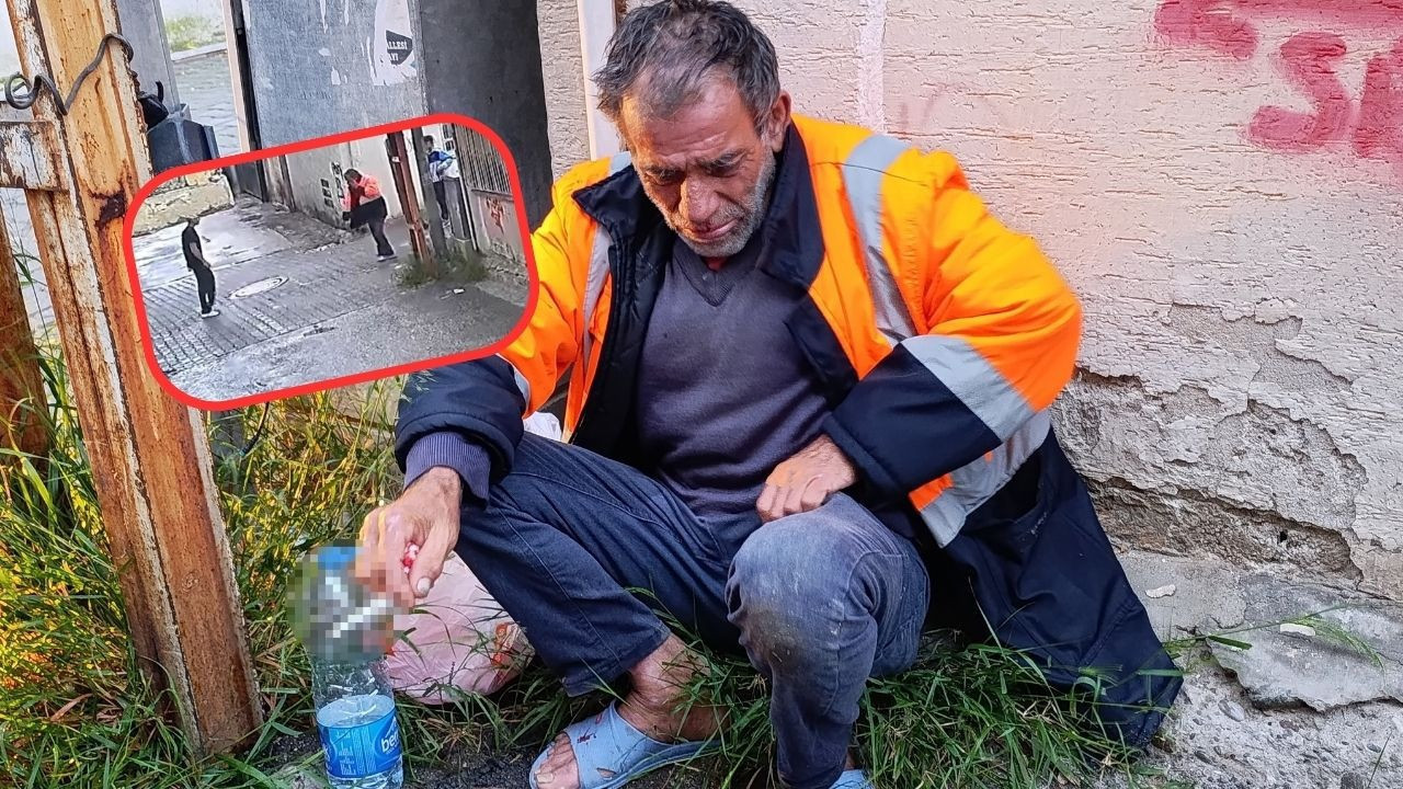 Ne oldu bu çocuklara! Evsiz adam 3 çocuk tarafından sokakta darbedildi