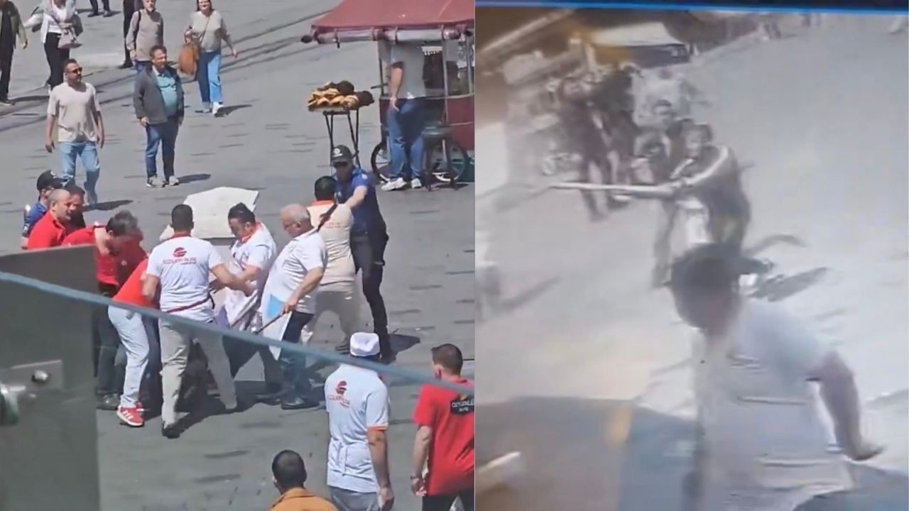 Taksim'de ortalık karıştı! Kazmayla gelip esnafa saldırdılar