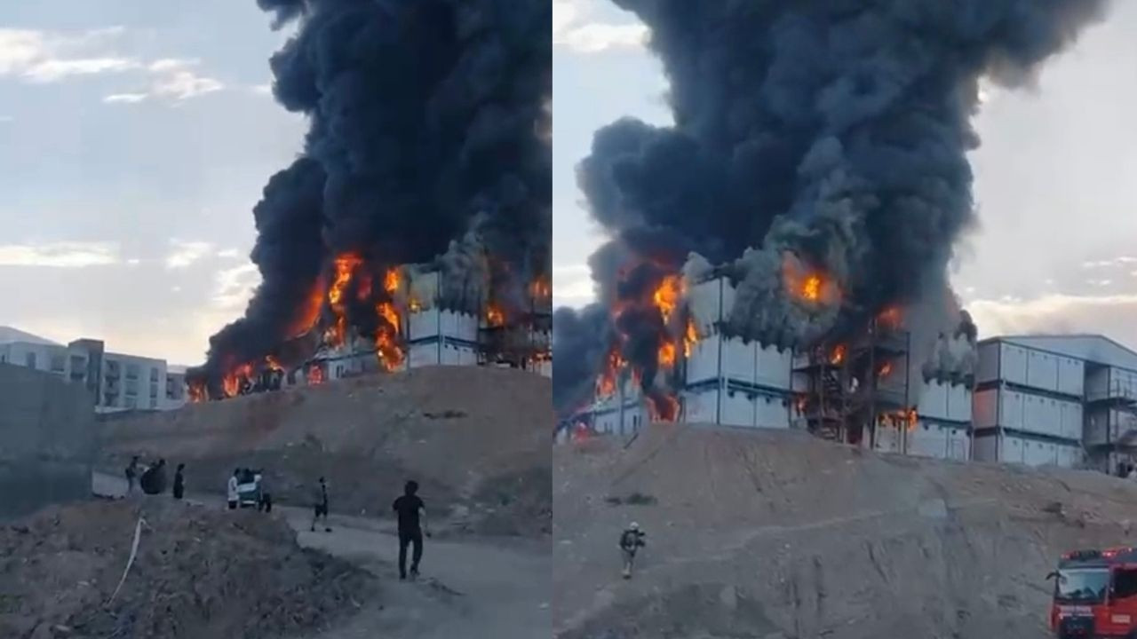 Kahramanmaraş'ta korkutan yangın can aldı! Şantiye alanı küle döndü