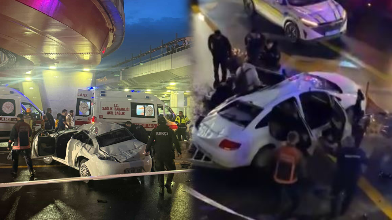 Başkenti ayağa kaldıran kaza! Köprüden alt yola uçan otomobil hurdaya döndü