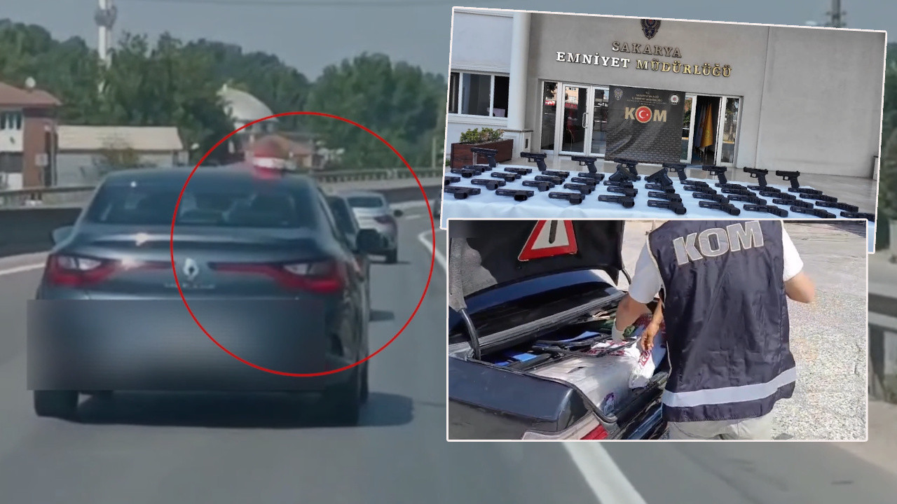 Sakarya KOM’dan silah kaçakçılarına darbe! Araçtan 100 ruhsatsız tabanca çıktı