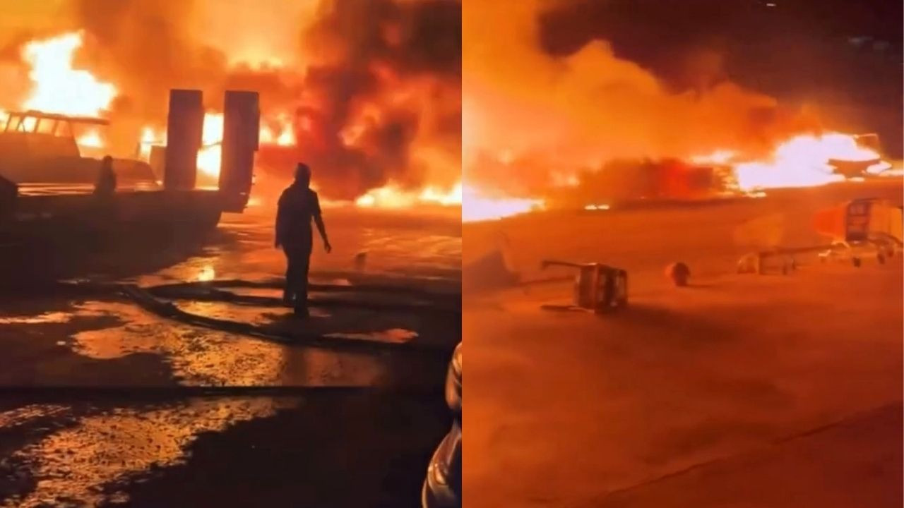 Balıkçılar gece yarısı faciayı yaşadı! Antalya Balıkçı Barınağı'nda korkutan yangın: 20'den fazla tekne yandı