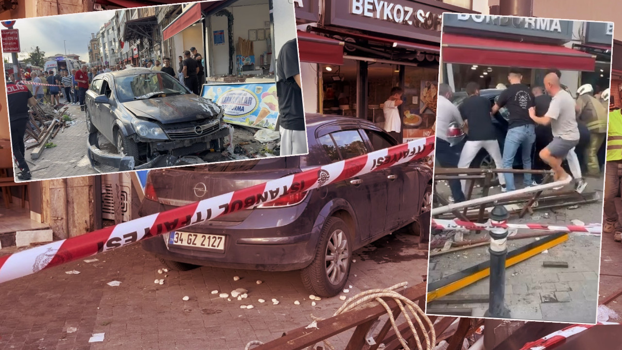 Beykoz'da kaldırımdaki yayaların arasına daldı! Otomobil ortalığı savaş alanına çevirdi