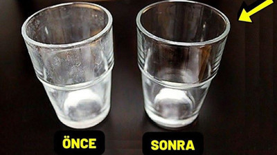 Meğer &ccedil;&ouml;z&uuml;m&uuml; &ccedil;ok basitmiş. Matlaşmış ve puslanmış cam bardakları ışıl ışıl parlatmanın t&uuml;yosu belli oldu