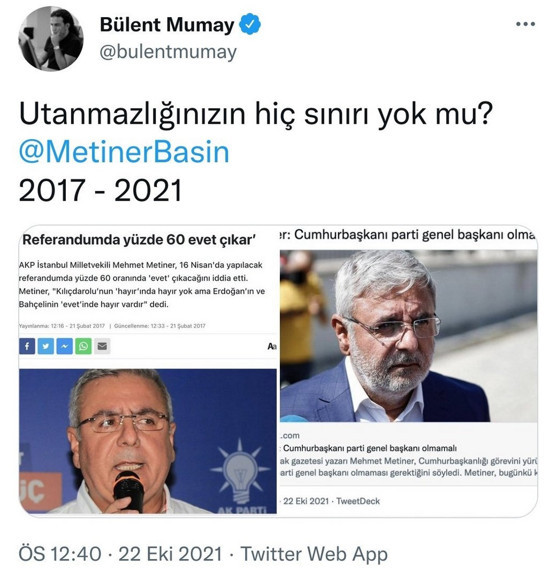 Mehmet Metiner yazdı, ortalık karıştı... Metiner'den iki gazeteci Zafer Arapkirli ve Bülent Mumay'a tepki - Resim : 3
