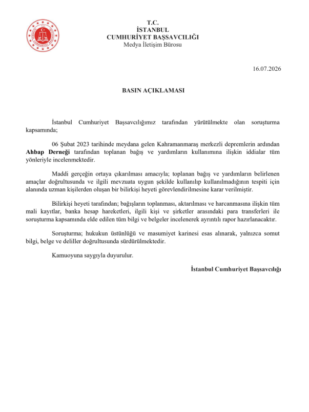 Bakan Gürlek'ten flaş Ahbap açıklaması! 6 Şubat bağışları için bilirkişi incelemesi kararı
