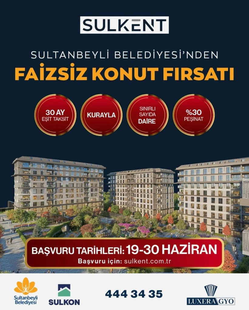 Sultanbeyli Belediyesi'nden dev kampanya! İstanbul'da faizsiz konut projesi! Eşit taksit ve enflasyon farkı yok!