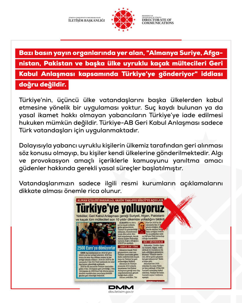 DMM o iddialara yanıt verdi! Almanya’dan Türkiye’ye mülteci mi gönderiliyor?