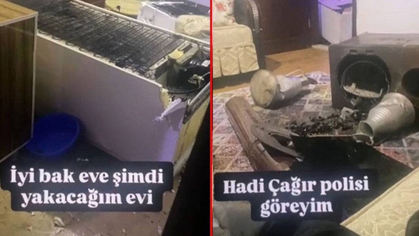 Annesine kızıp evi ateşe verdi: O dehşet anlarını videoya çekti